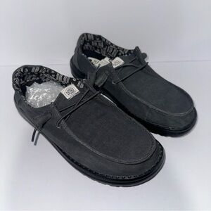 Hey Dude Womens Wendy Canvas Dark Gray Loafers easy on beach boho hippie comfy